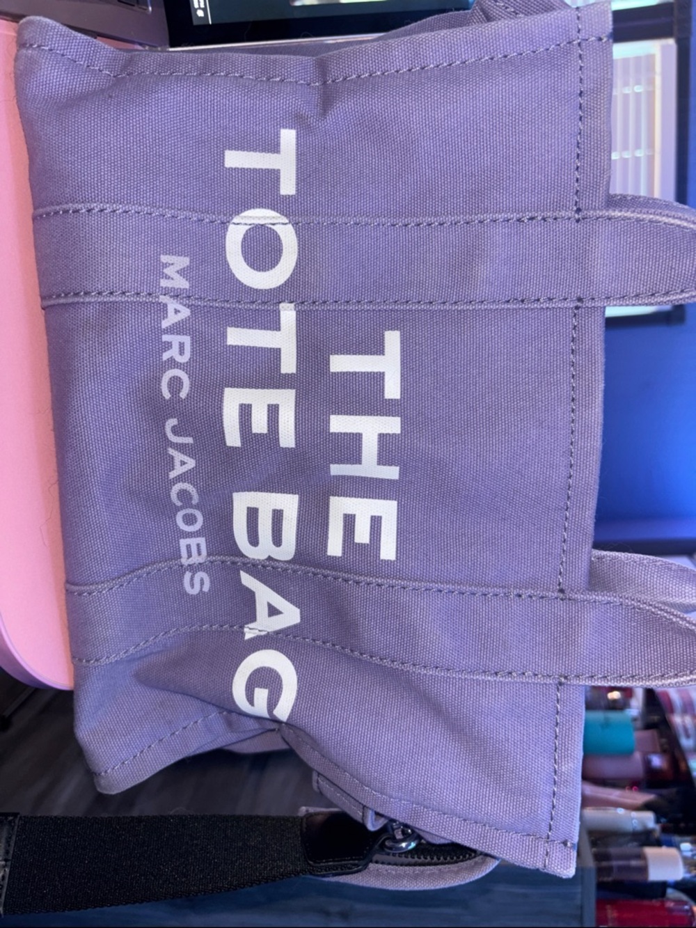Marc Jacobs Lavender Canvas Tote Bag with White Logo